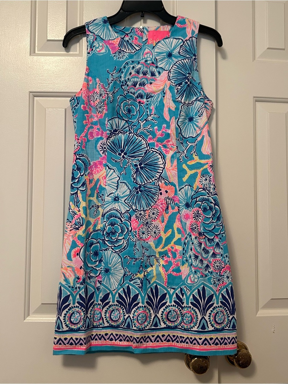 Lilly Pulitzer Mila Stretch Shift Dress Blue Once Upon A Tide Print Size 2 NWT